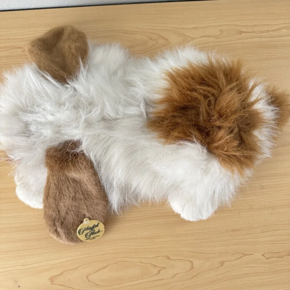 Vintage 80s‎ Large Stuffed Dog Brown White Floppy Chrisha Creation Playful Plush